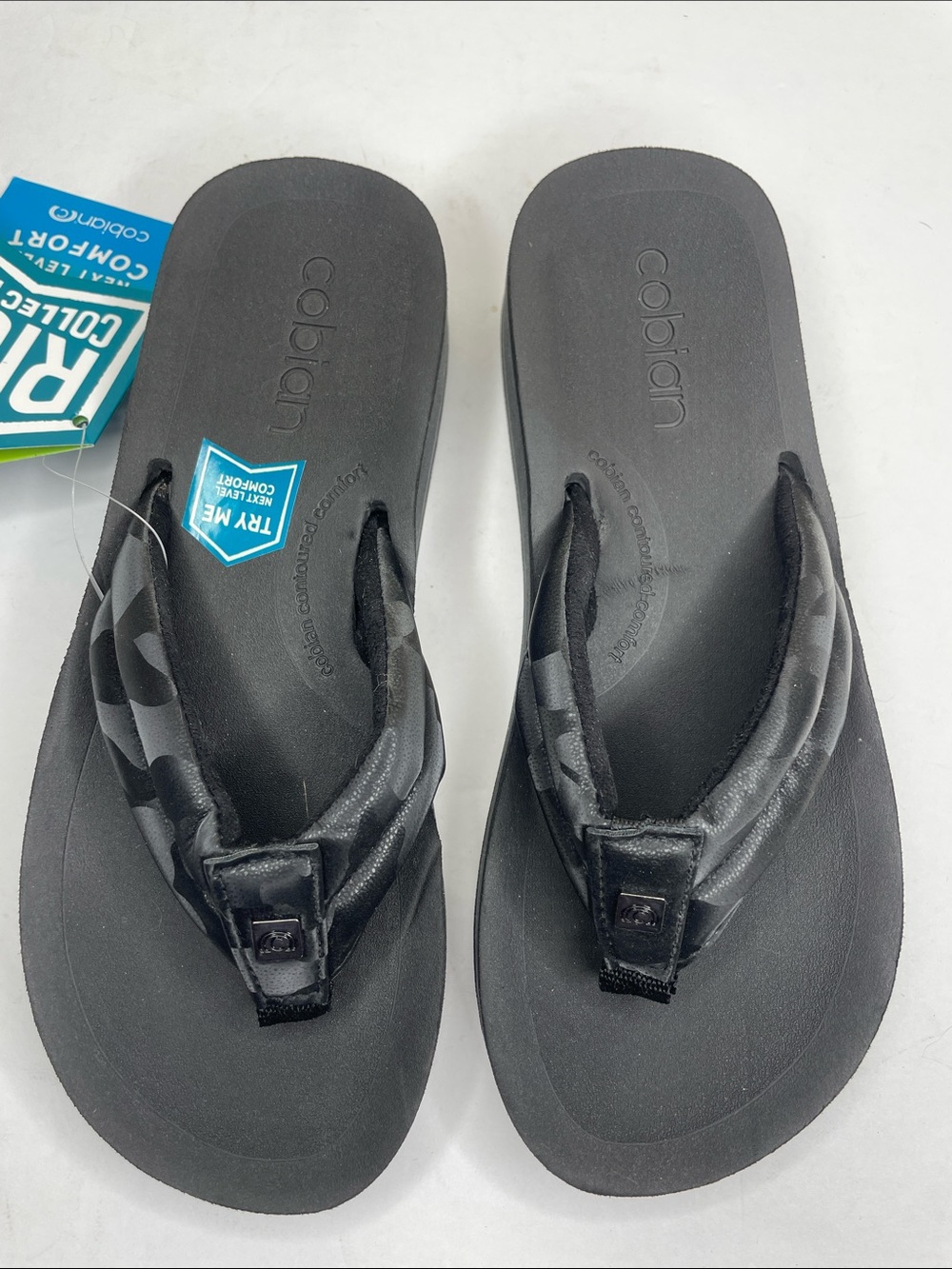 COBIAN Black NEXT LEVEL COMFORT Platform Thong Flip Flop Sandals NWT 7